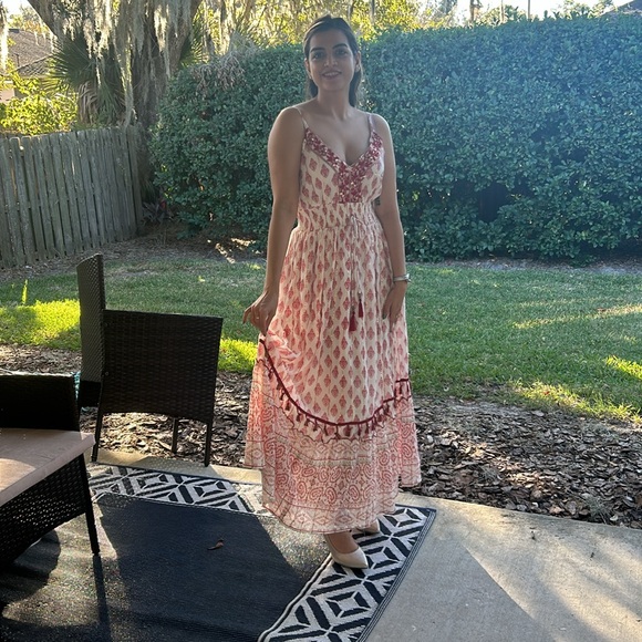 Indowestern Block-print Style Indian Maxi - Picture 4 of 5